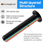 20Pcs M8 Screws M8 x 16mm Flat Head Socket Cap Screw Bolts, M8 Bolt Furniture Screw, Stainless Steel Bolts 304, Black Oxide M8x1.25 Bolt by Marysino