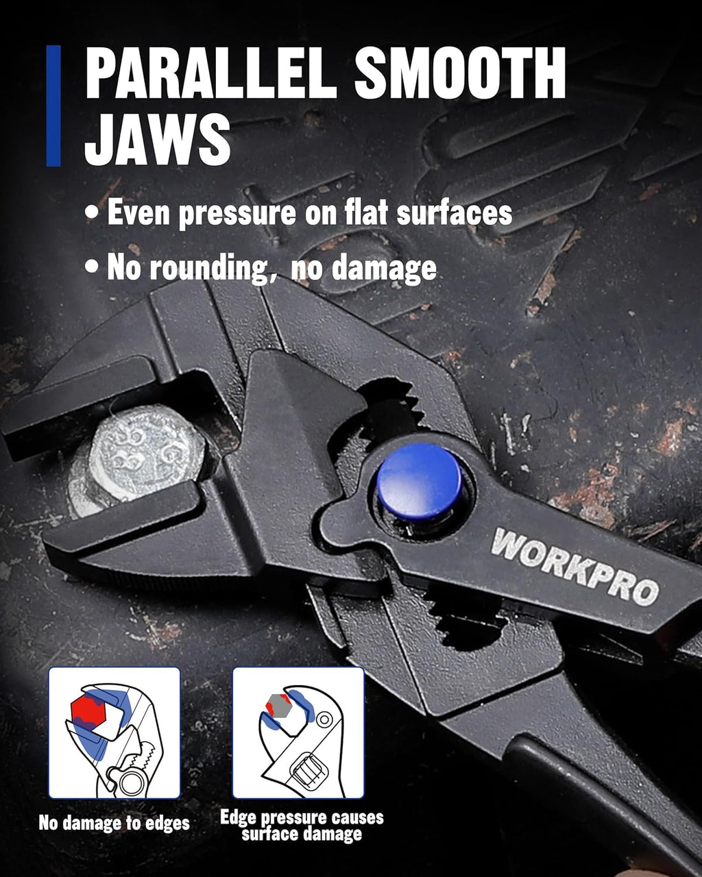 Mini Pliers Wrench, 4-Inch Smooth Jaw Plier, High-Toughness Alloy Steel Adjustable Wrench Pliers with Smooth Parallel
