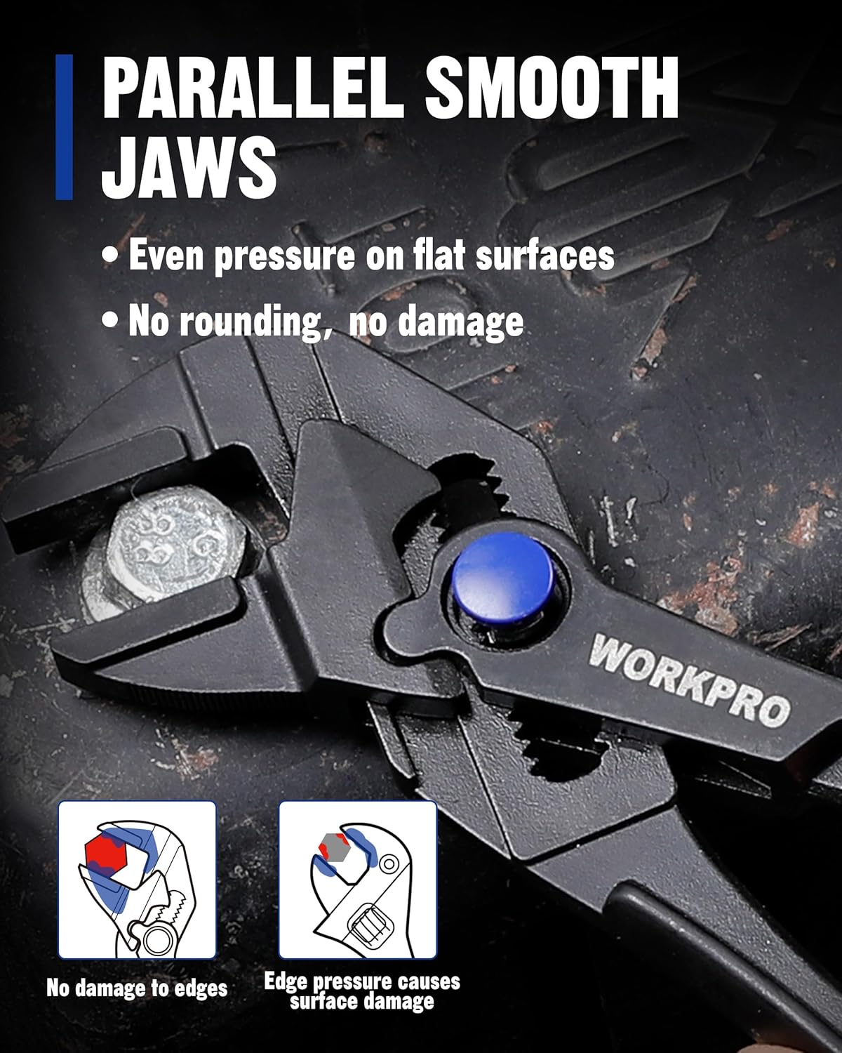 Mini Pliers Wrench, 4-Inch Smooth Jaw Plier, High-Toughness Alloy Steel Adjustable Wrench Pliers with Smooth Parallel