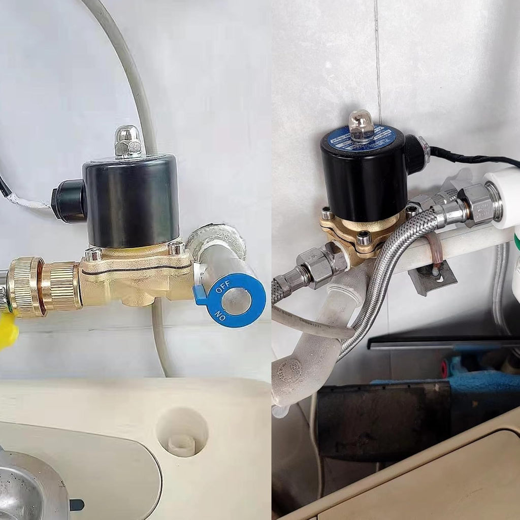 HFS(R) Electric Solenoid Valve Copper Normally Closed for Water Air Gas (12V DC 1IN NPT)