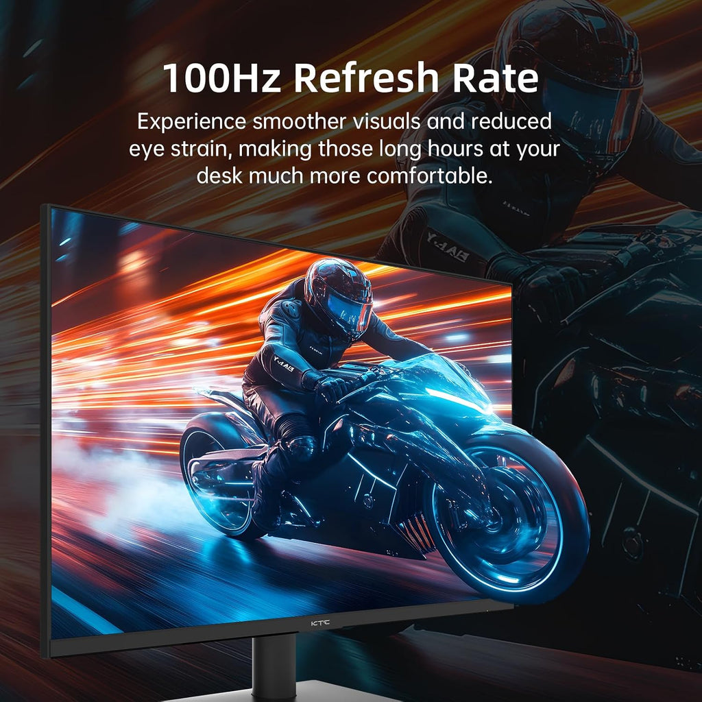 24 Inch Monitor 100Hz, FHD 1080P Computer Monitor, 4000:1, H24V27 | Frameless Design, 103%sRGB, HDMI VGA Port, Low