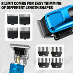 3-in-1 Hair Clippers for Men Set, Beard Trimmer, Foil Shaver, Blue