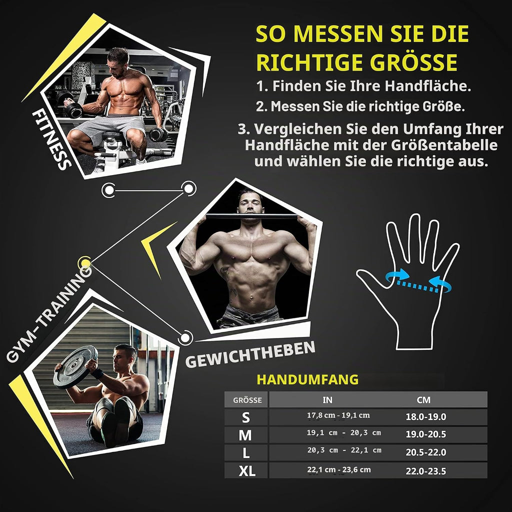 Ventilated Weight Lifting Gym Workout Gloves with Wrist Wrap Support for Men & Women, Full Palm Protection