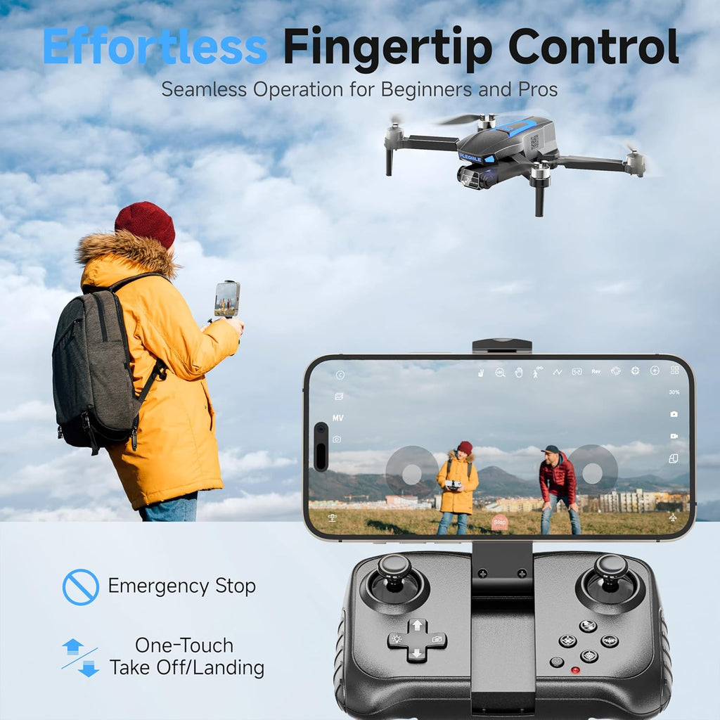 Drones with Camera for Adults 4K, Beginner FPV Drone, 3 Batteries | Brushless Motor, Under 249g, 45 Mins Flight Time