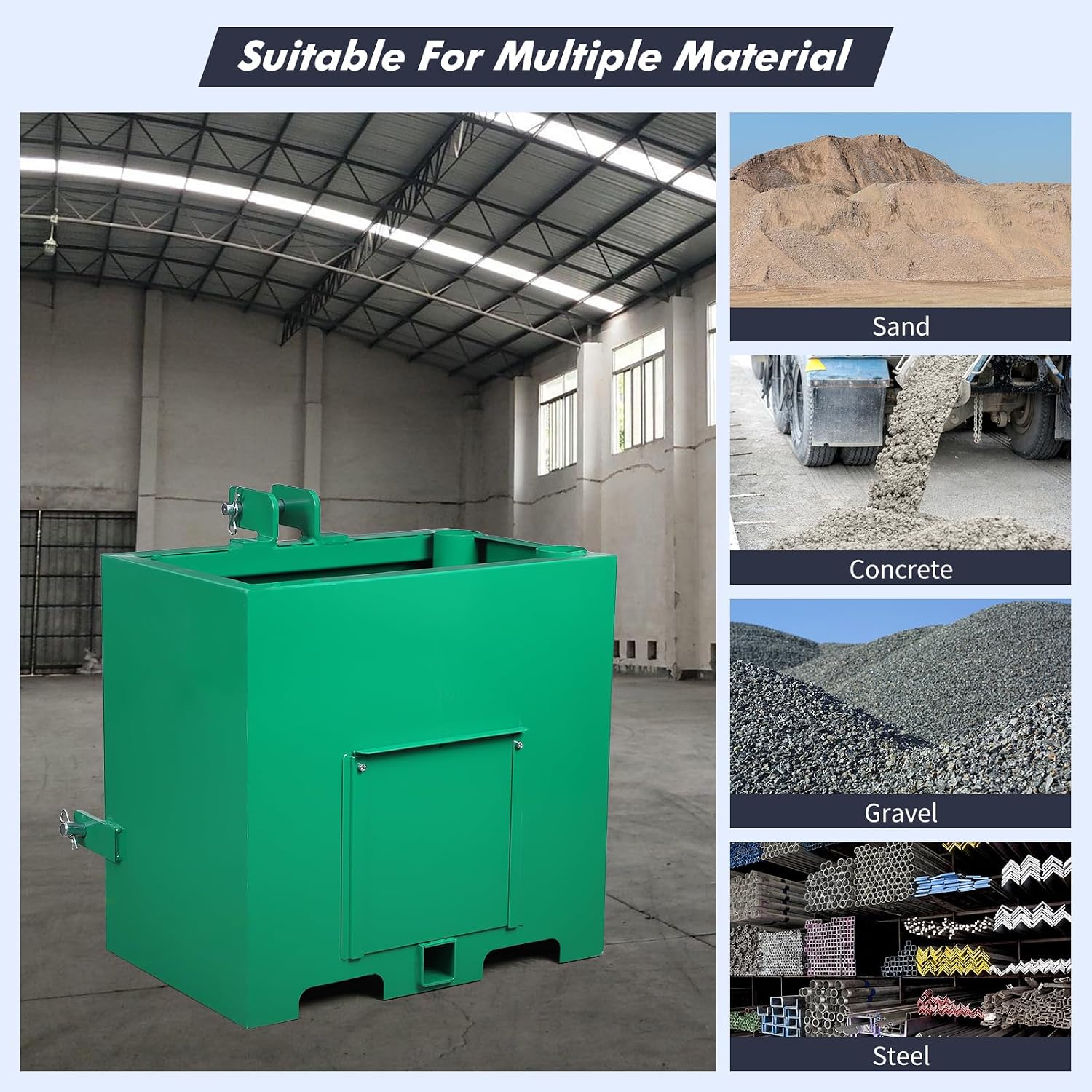 3 Point Ballast Box, 800lbs Capacity Standard 2 in3 Point Ballast Box 800lbs Capacity Standard 2 Inch Hitch Receiver
