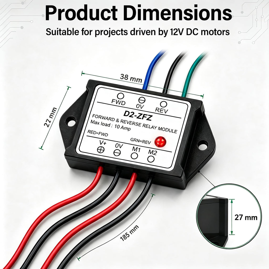 DC12V 10A Forward Reverse Relay Module for Motor Linear Actuator Reversible