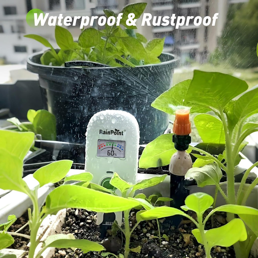 Smart Soil Moisture Meter,Visual Gauge, Optional WiFi Hub for App | Leave-In Wireless Soil Moisture Sensor with