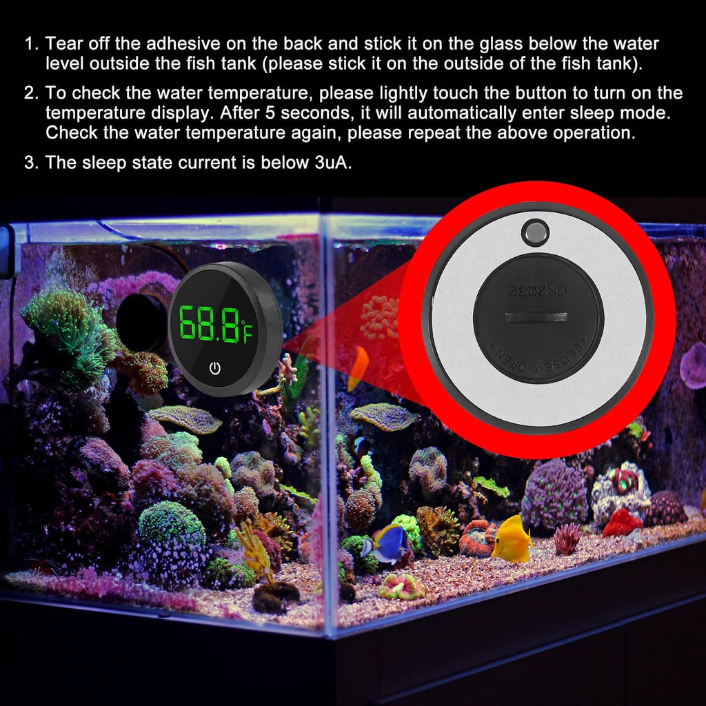 4pcs Fish Tank Digital Thermometer Accurate LED Display to ±0.9°F Tank Thermometer Aquarium Temperature Measurement