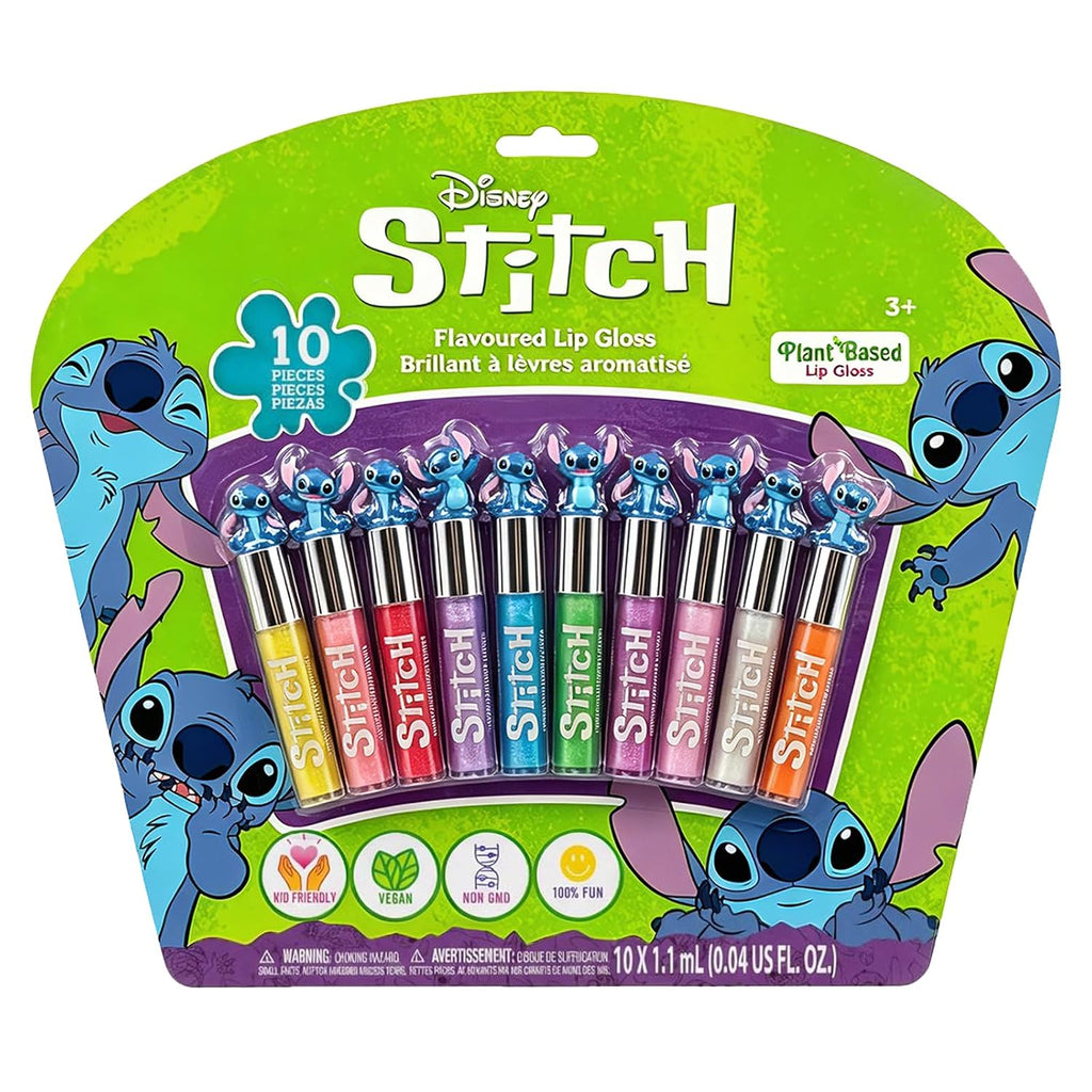 Stitch Lip Gloss Set, 10-Piece Plant-Based, Ages 3+