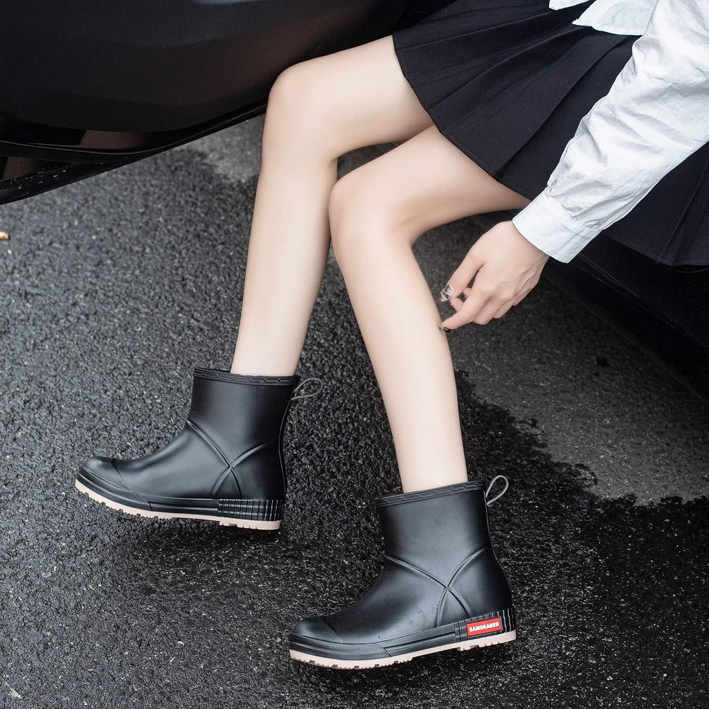 Short Rain Boots for Women and Men, Lightweight Waterproof Garden Boots, Anti-Slip Chelsea Womens Rain Boots, Stylish