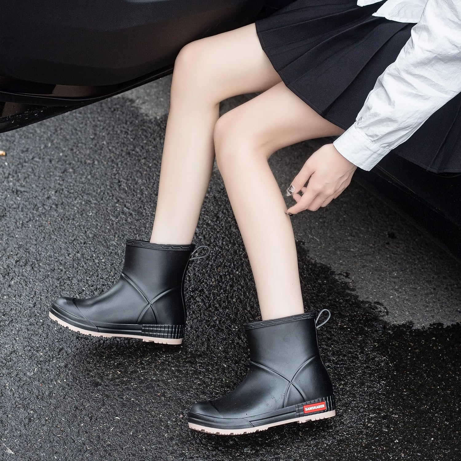 Short Rain Boots for Women and Men, Lightweight Waterproof Garden Boots, Anti-Slip Chelsea Womens Rain Boots, Stylish
