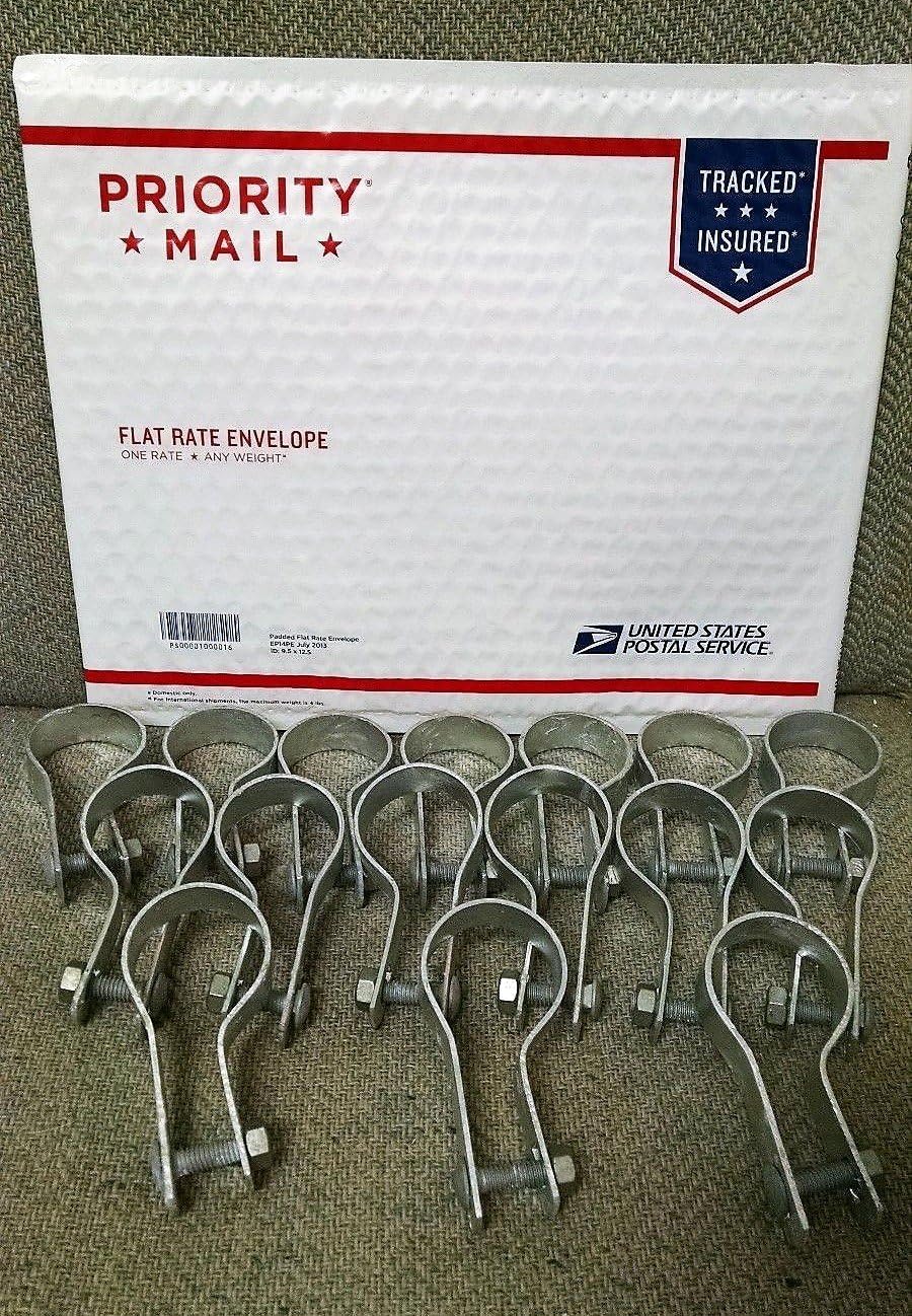 2-3/8" (2-1/2") Tension Bands with Bolts for Chain Link Fence, Gate, Posts - 16 Pack