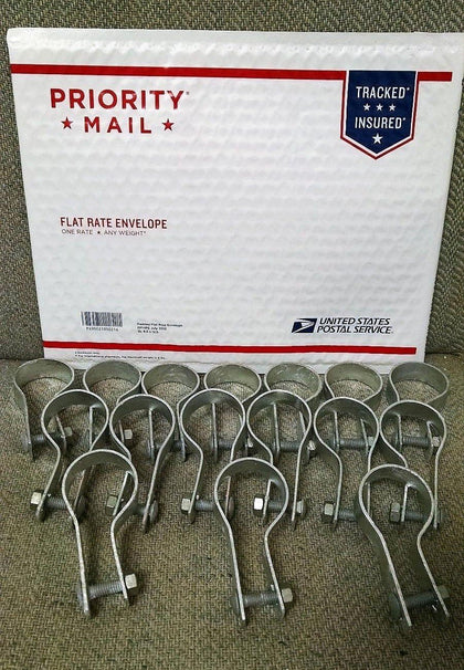 2-3/8" (2-1/2") Tension Bands with Bolts for Chain Link Fence, Gate, Posts - 16 Pack