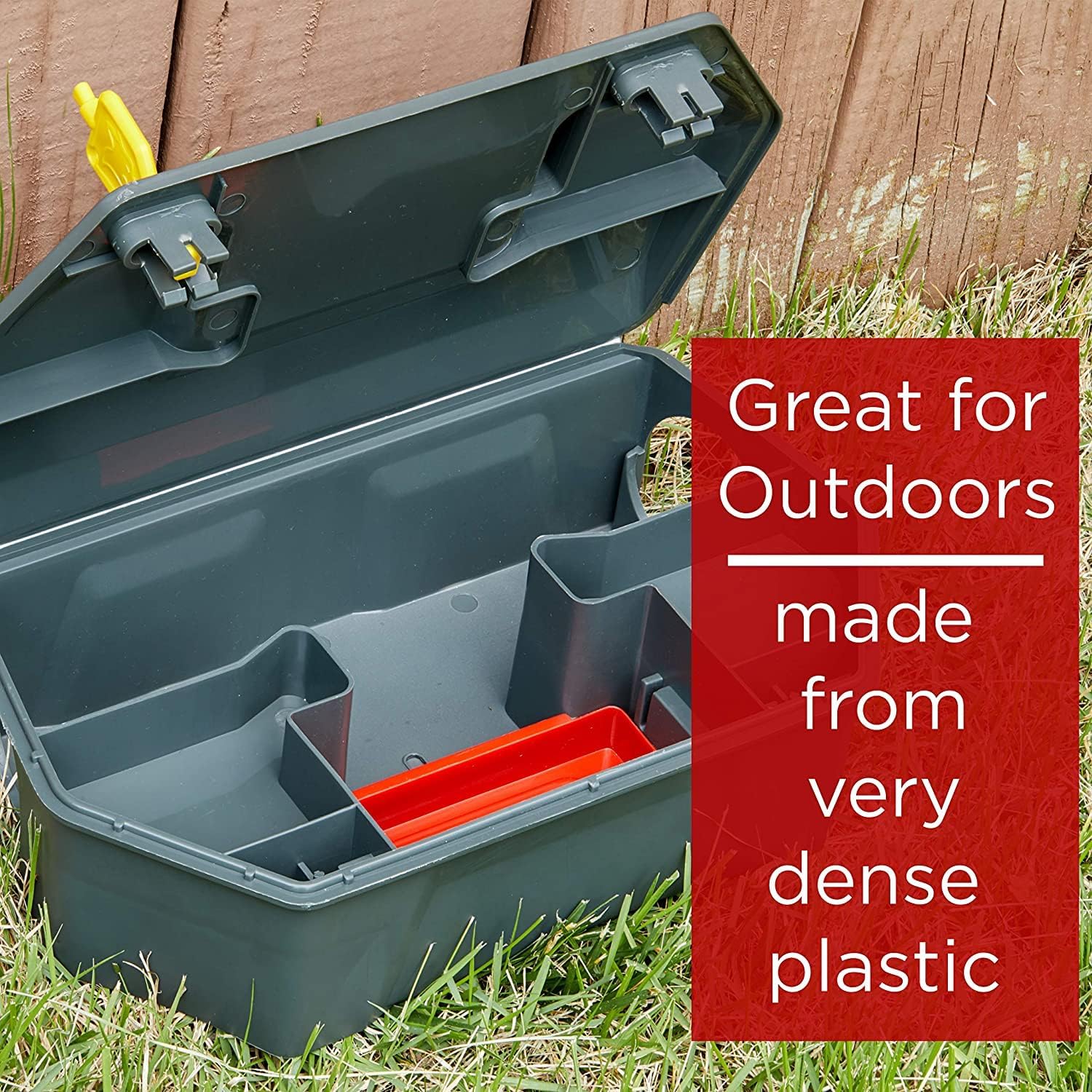 Rat Bait Station Outdoor with Key, Tamper-Resistant Rodent Bait Station, Weather-Resistant Outdoor Bait Box for