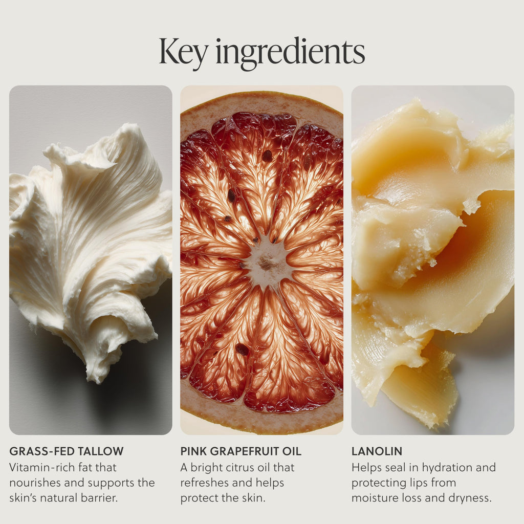 Grass-Fed Tallow Lip Balm, Citrus, Moisturizing