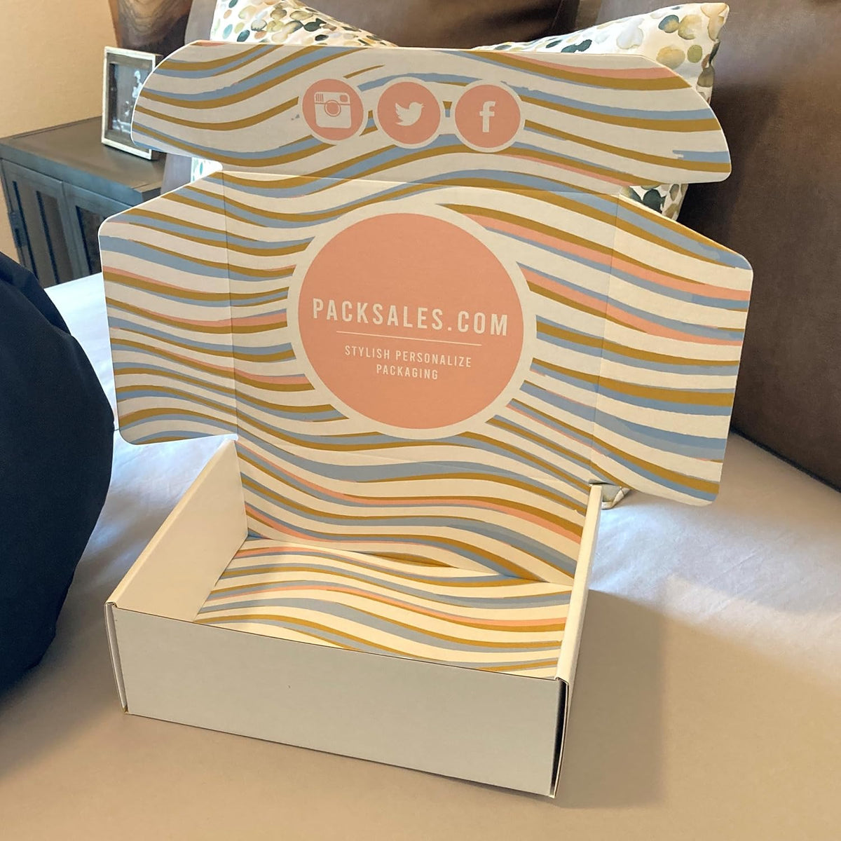 Custom Shipping Boxes (25 Pack) - Branded Mailer Boxes with Logo Print for Small Business and Subscription (Inside