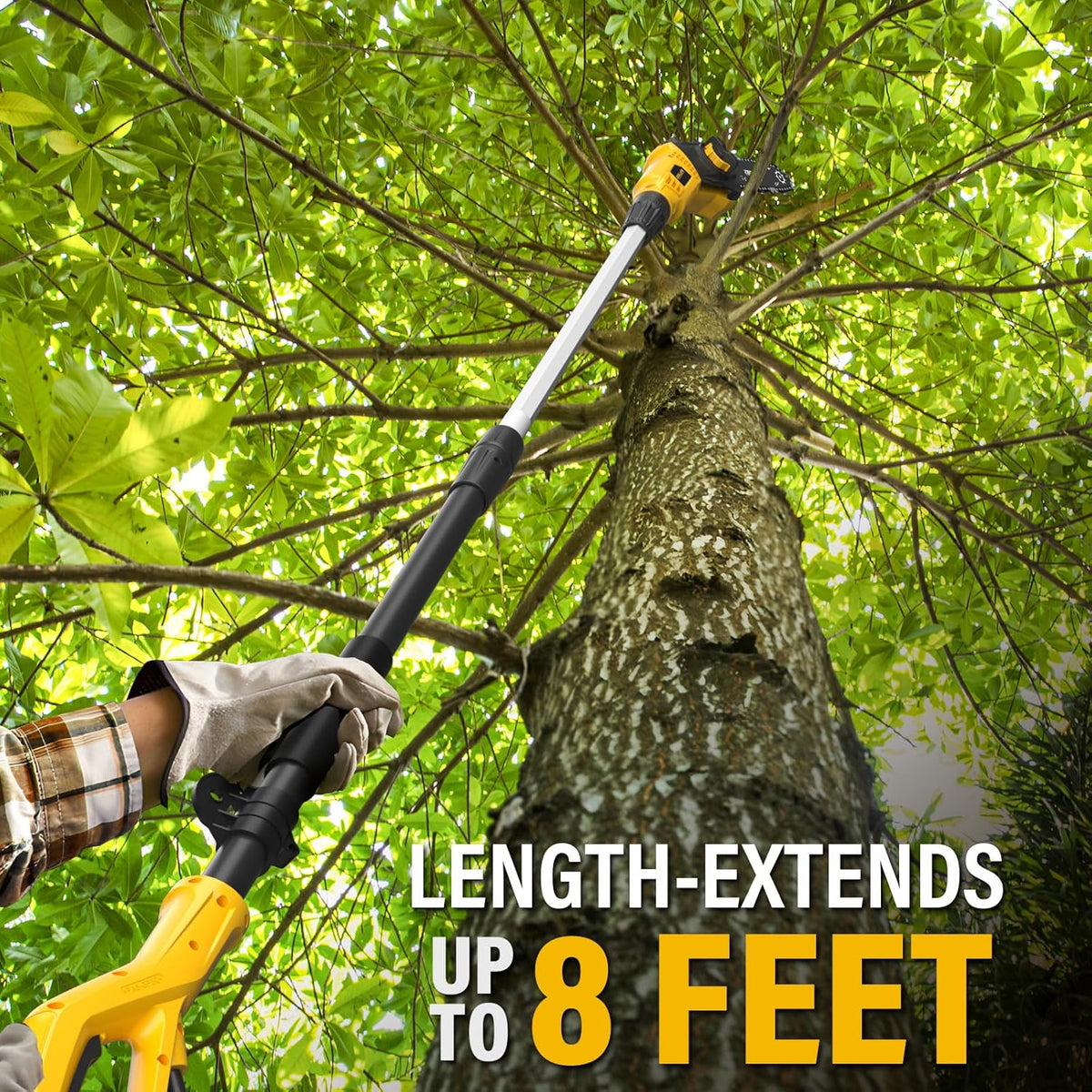 8" Electric Pole Saw Corded, 6 Amp Pole Saws for Tree Trimming | Pole Saw with Adjustable Extension Pole 13 Feet