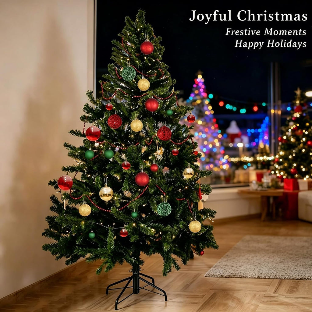 Christmas Balls Tree Ornaments Set, Shatterproof Xmas Decorations Set with Reusable Hand-held Gift Package for