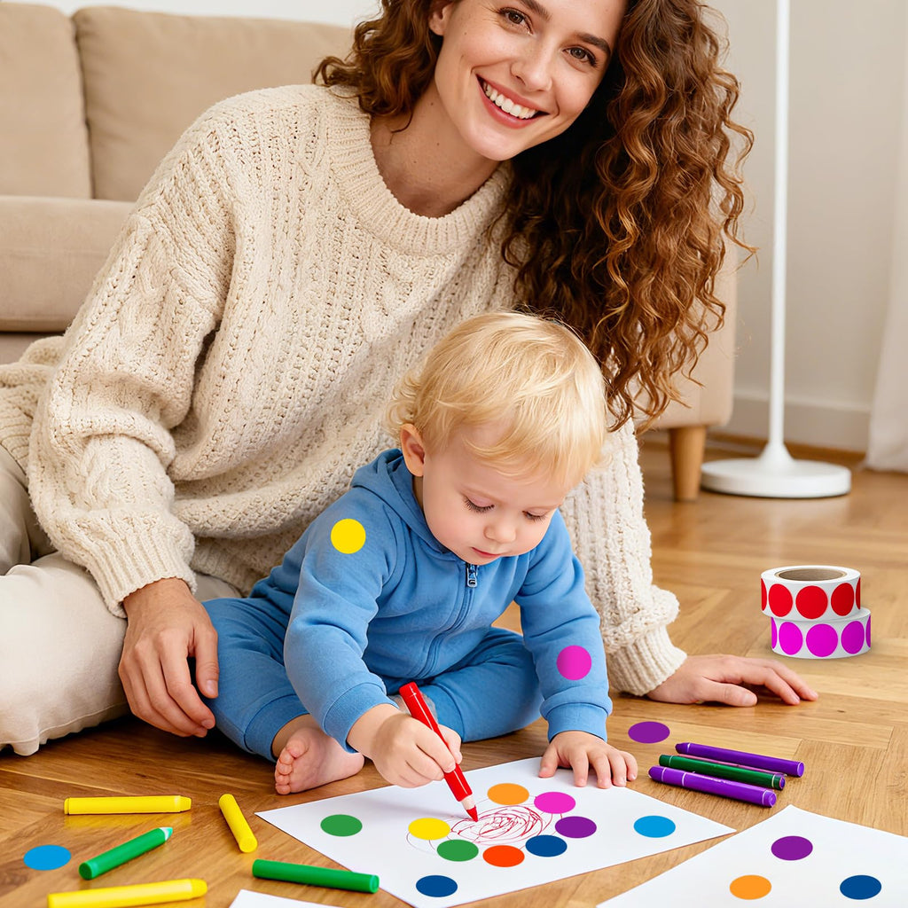 4000 Pcs 3/4 Inch Colored Dot Stickers for Toddlers