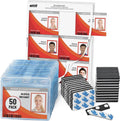 Magnetic Name Badge Holders + Paper Inserts - 50 Pack - 3x4 In Zipperless Horizontal ID Badge Sleeves + Printable