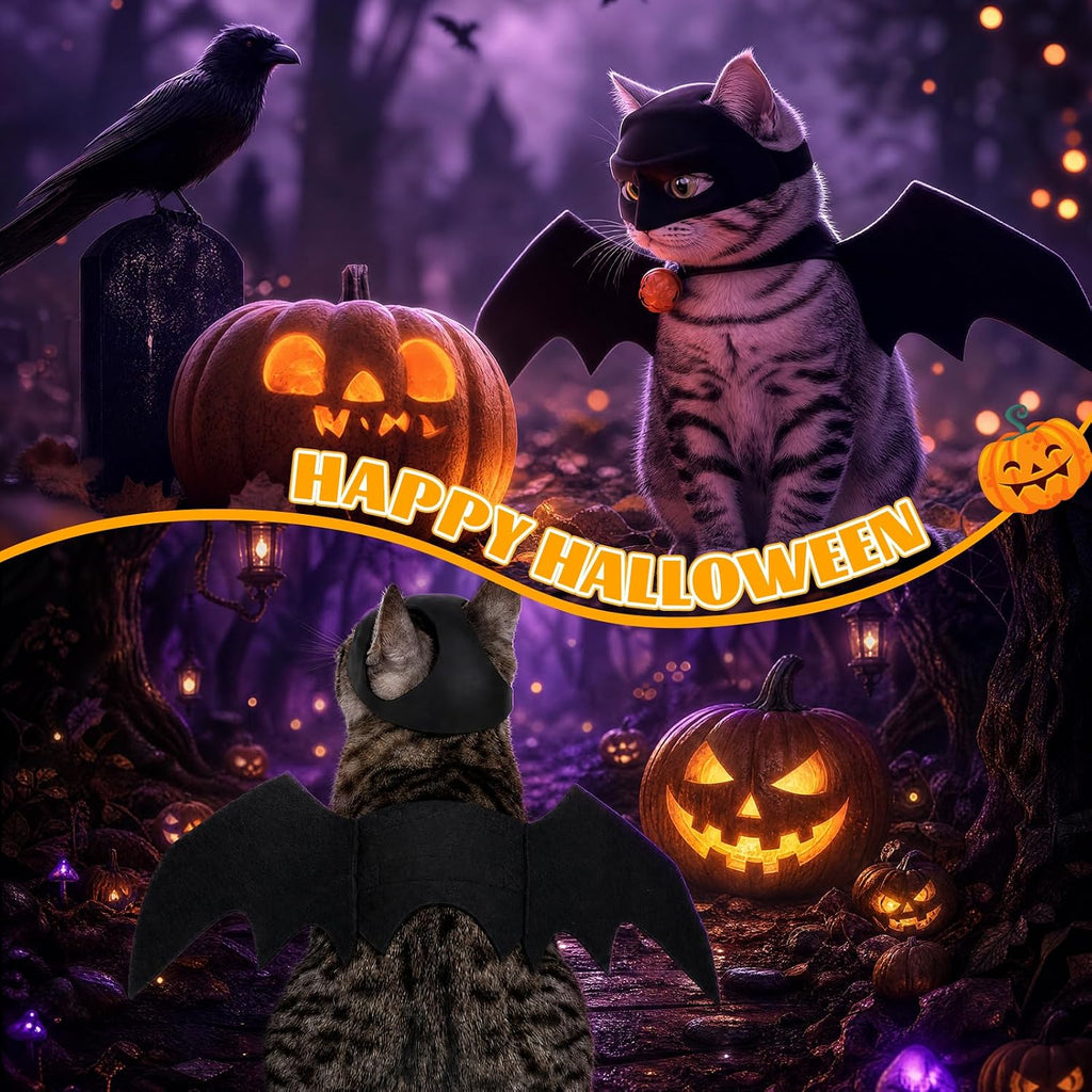 Halloween Cat Costume Cute Bat Wings Mask Cats Spider Costume