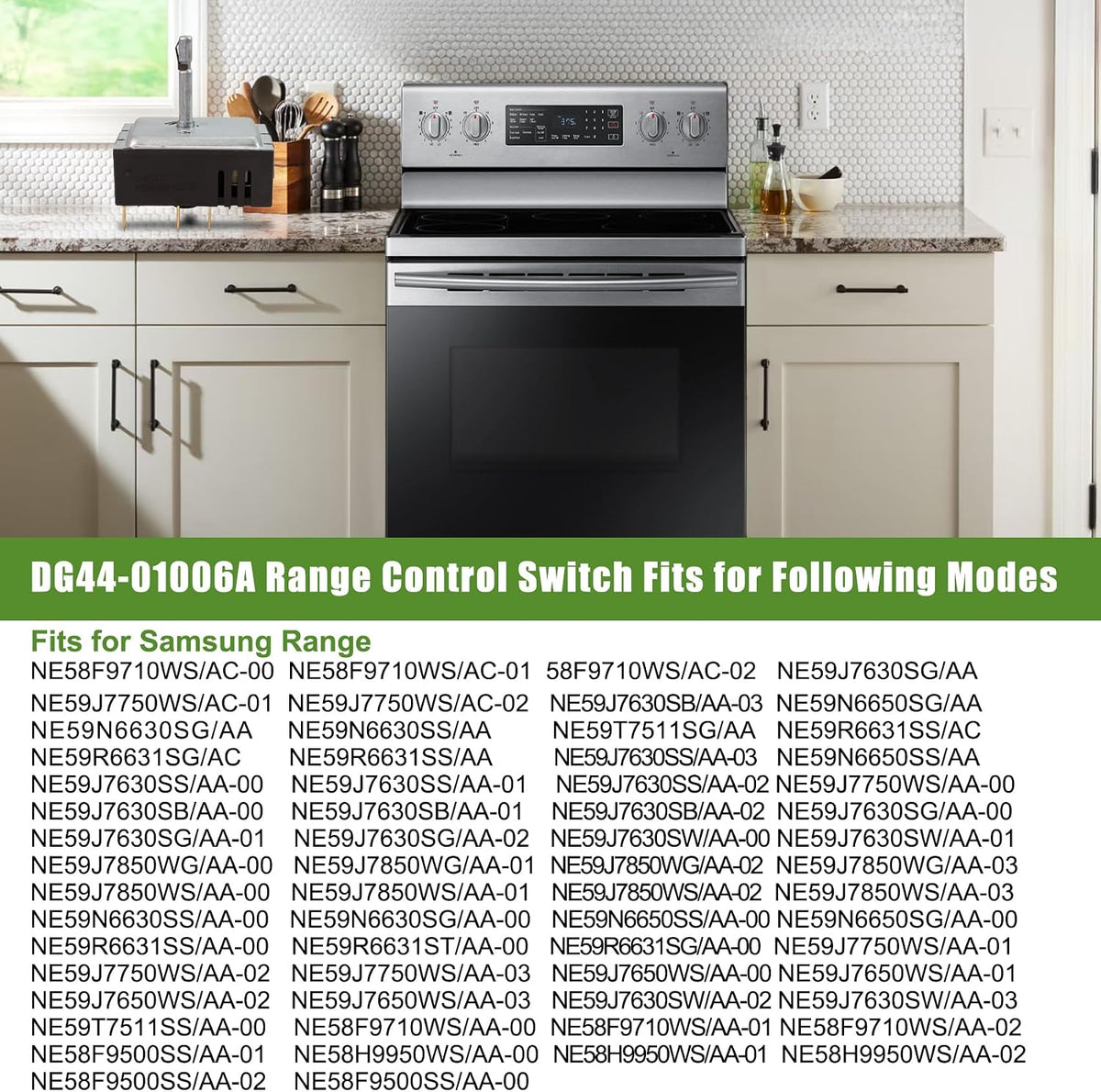 DG44-01006A PER001-02 D Dual Infinite Switch Compatible With Samsung Range