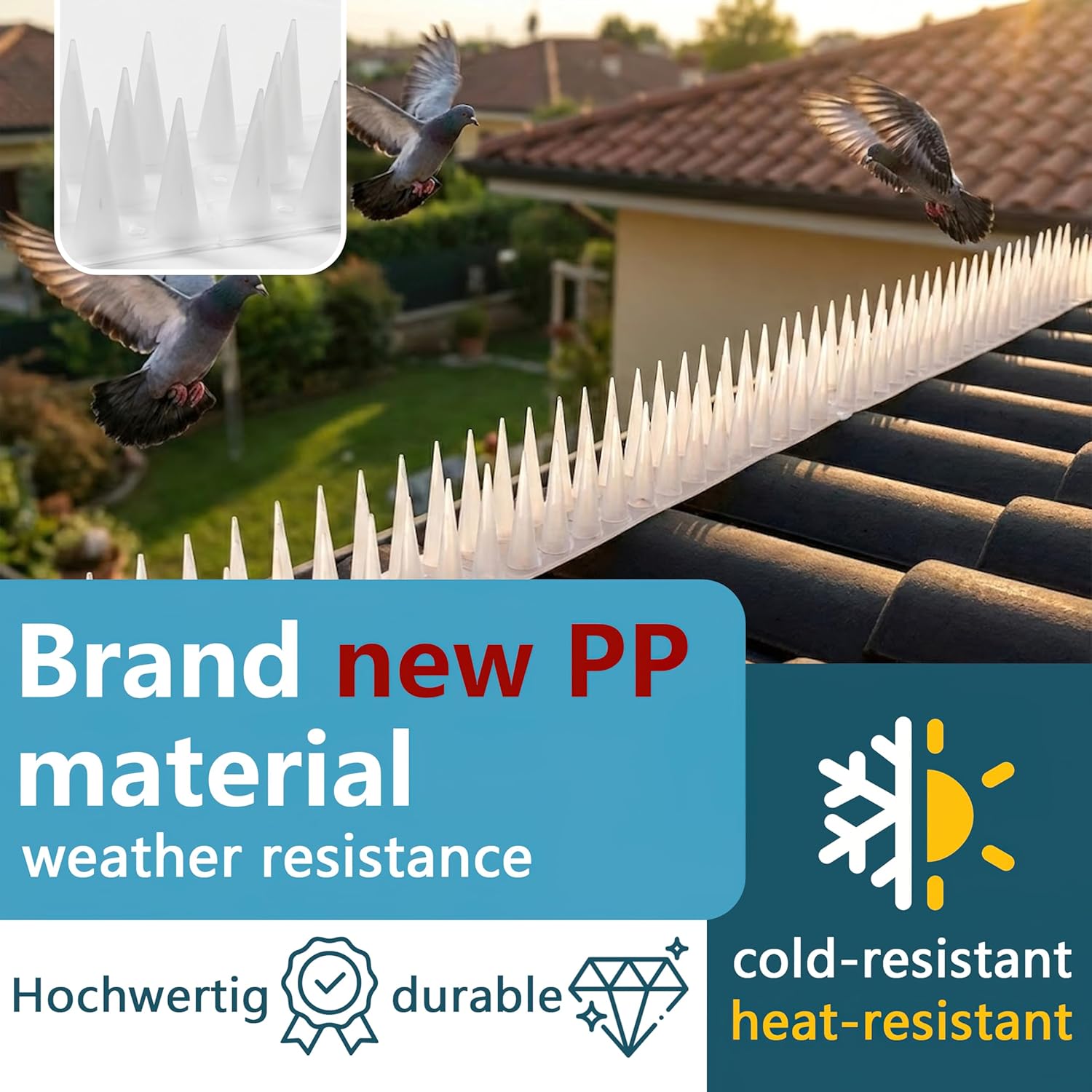 Bird Spikes,Clear,6 Pack Bird deterrents for Outside,Keep Raccoon Squirrel Pigeon Away,Fence Spike for Garden Patio
