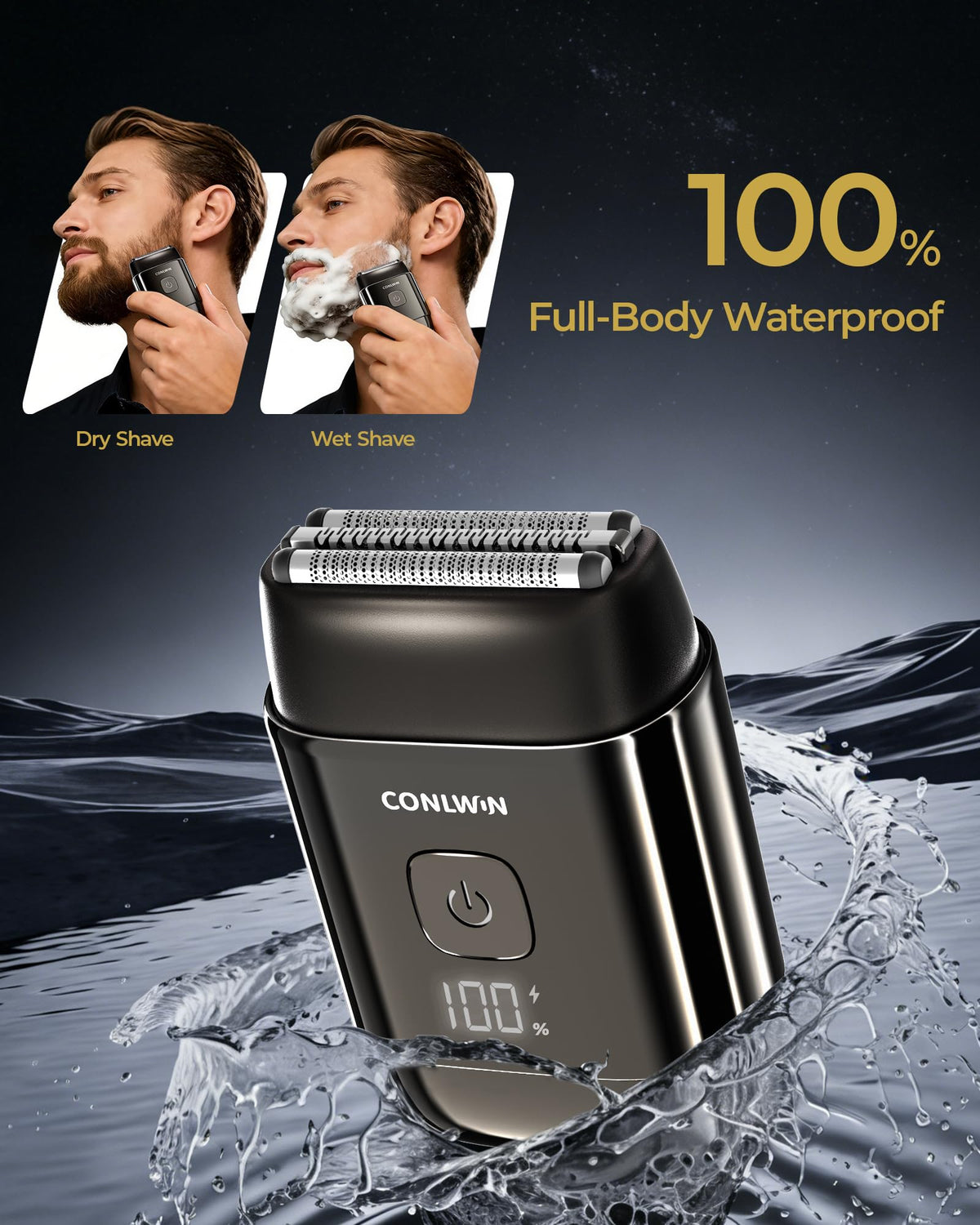 Electric Foil Shavers for Men, Travel Mini Shaver, Model FK-712B