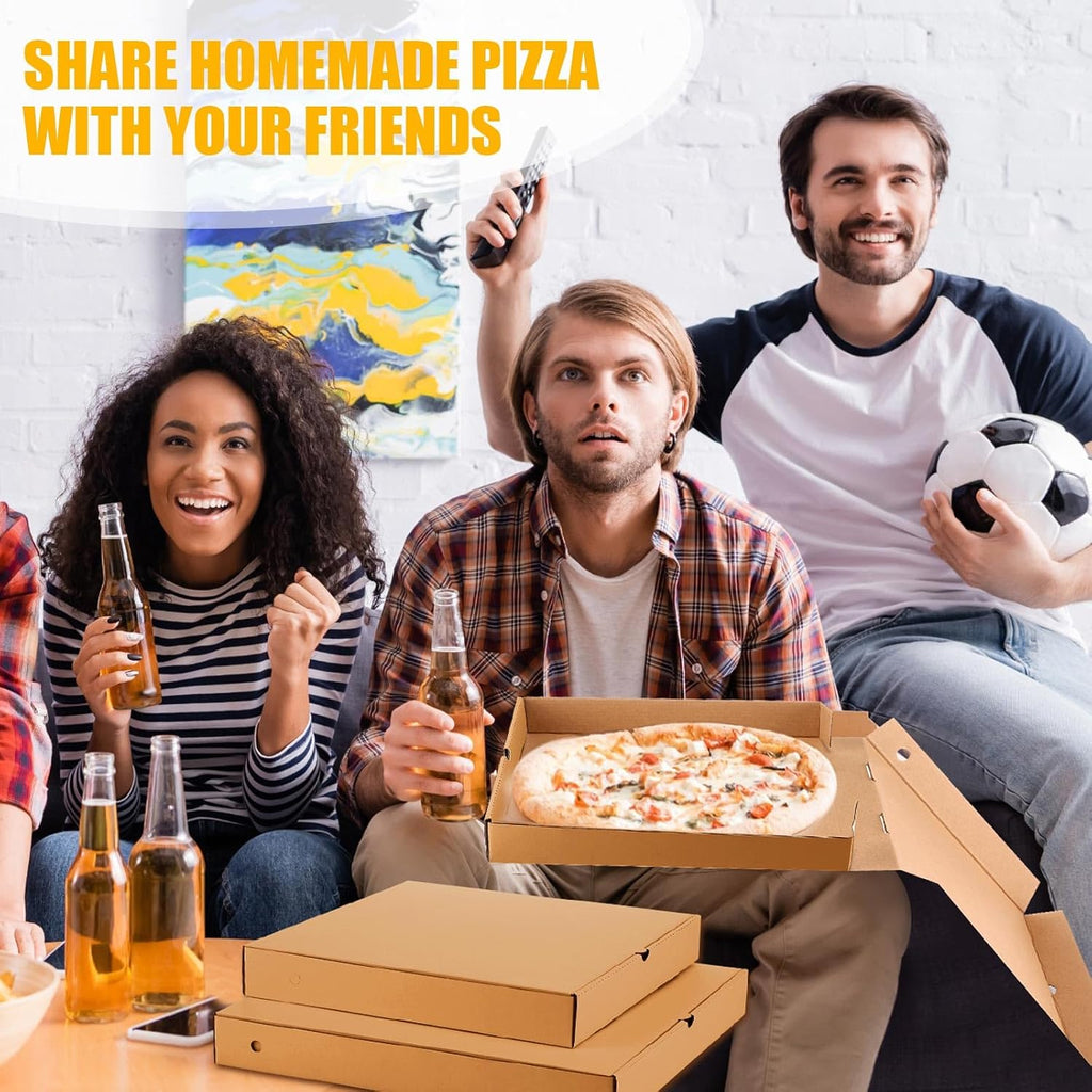 100 Pcs Pizza Boxes Bulk Cardboard Square, Kraft, 12 Inch