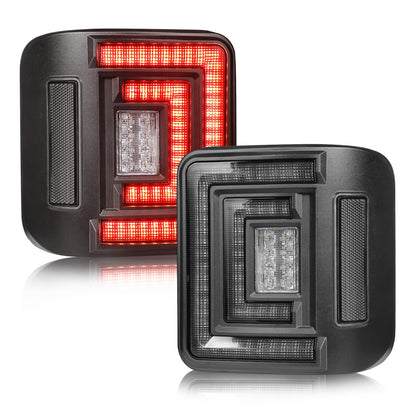LED Tail Lights Compatible with Jeep Wrangler JL 2018-2025 Smoked Lens w/Brake Light Running Light Turn Signal
