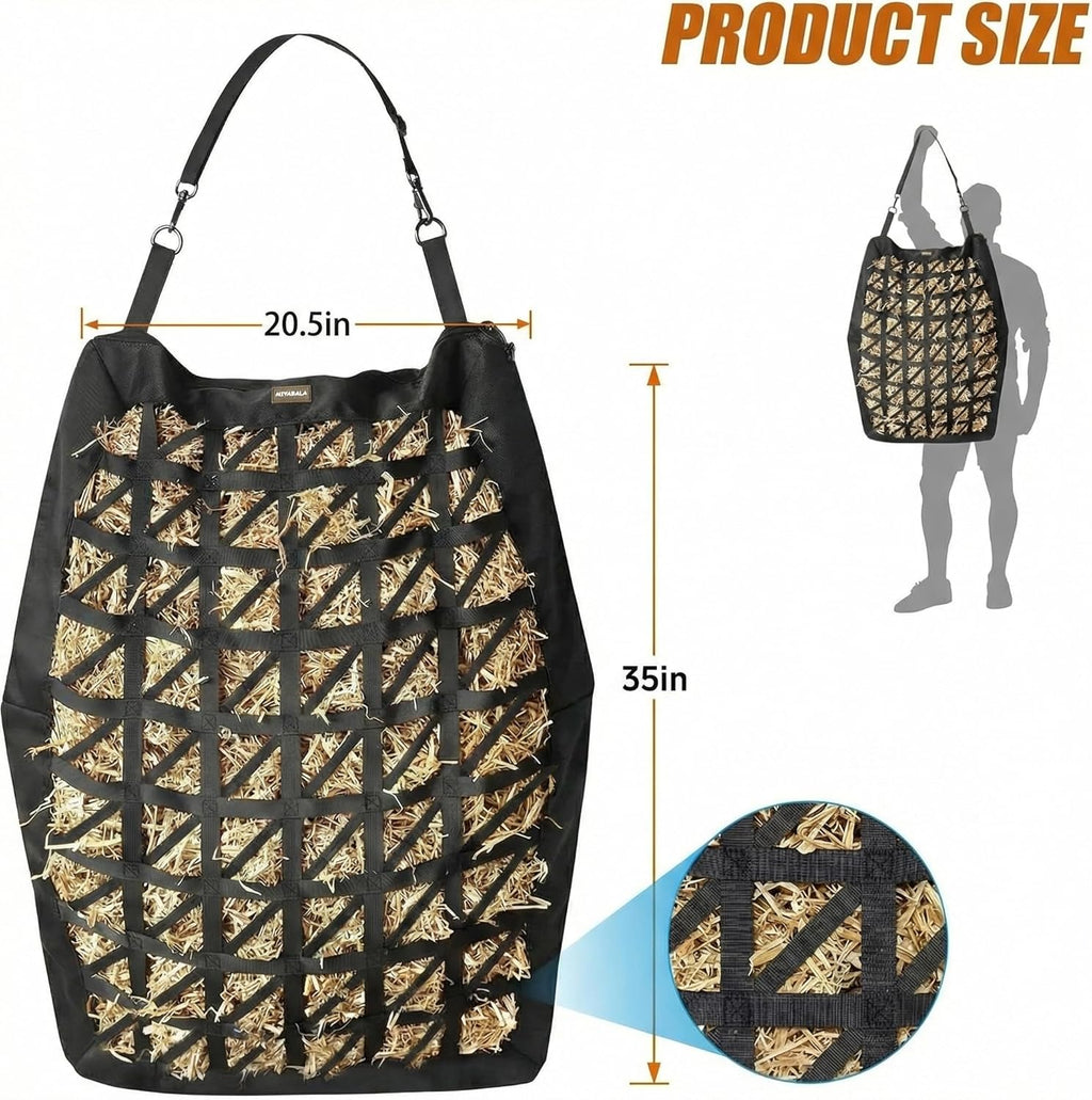 Hay Bag for Horses,Ultra-Slow Feed Hay Bag for Ground Feeding (1)