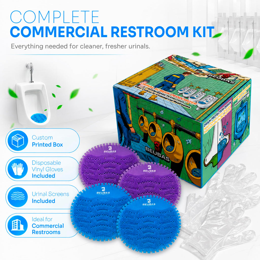 Urinal Screen Deodorizer, EVA Anti-Splash, Blue & Purple, 12 Pack
