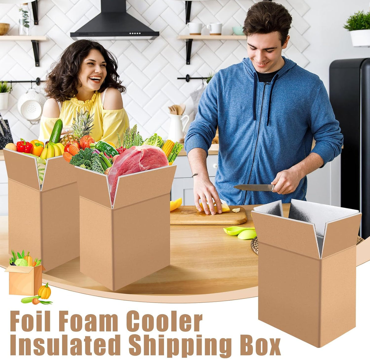 10 Pack Insulated Shipping Boxes, 9 x 5 x 6 In
