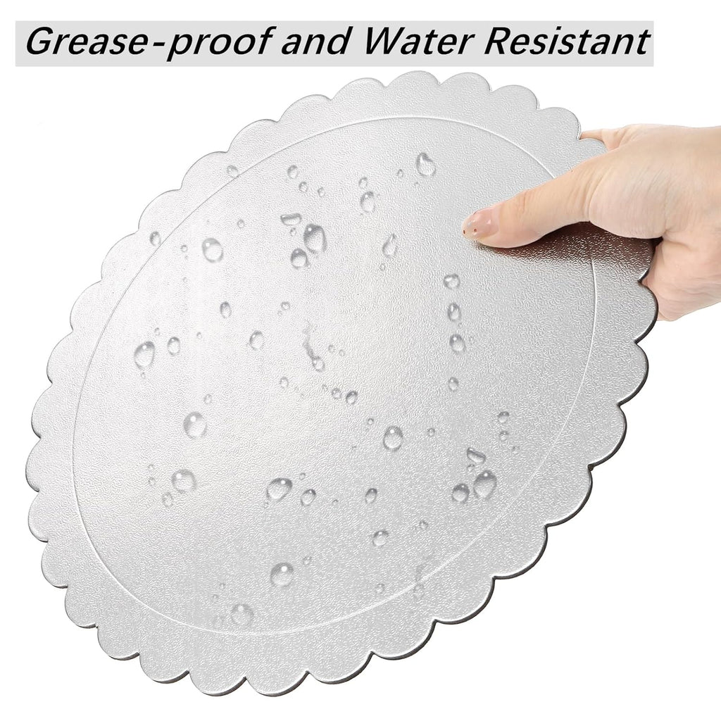 15 Pack Cake Boards Round, 10 Inch Sturdy Cardboard Cake Plates, Grease Proof Cake Pizza Circles for Desserts, Cake