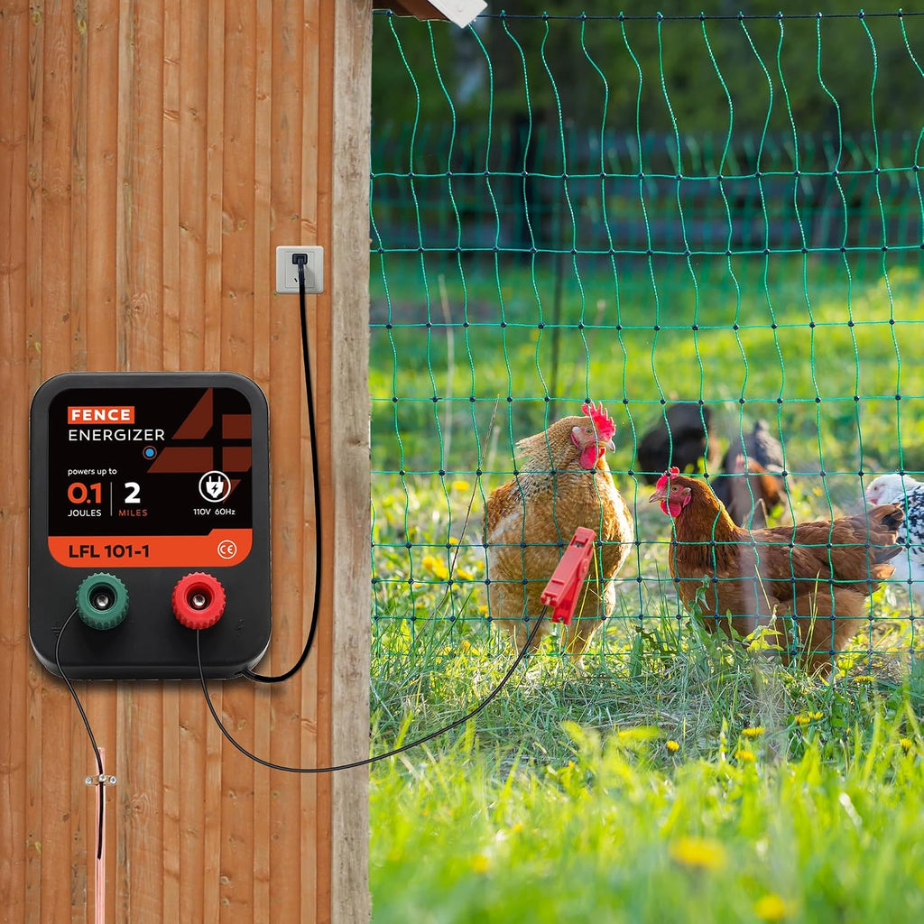 Electric Fence Charger, Electric Fence Energizer 0.1 Joule Ac Powered