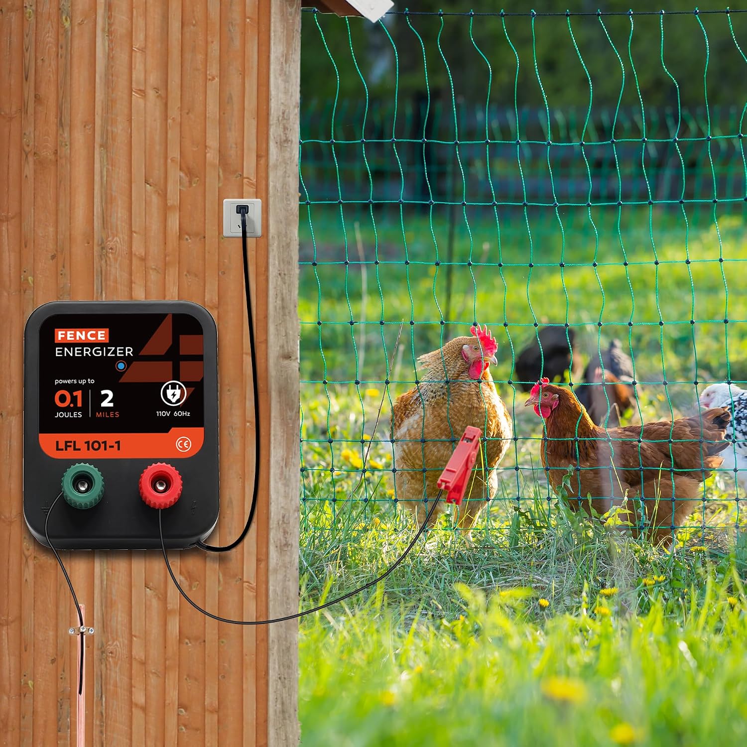Electric Fence Charger, Electric Fence Energizer 0.1 Joule Ac Powered