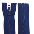 2PCS #5 30 Inch Plastic Separating Jacket Zippers for Men (Navy)