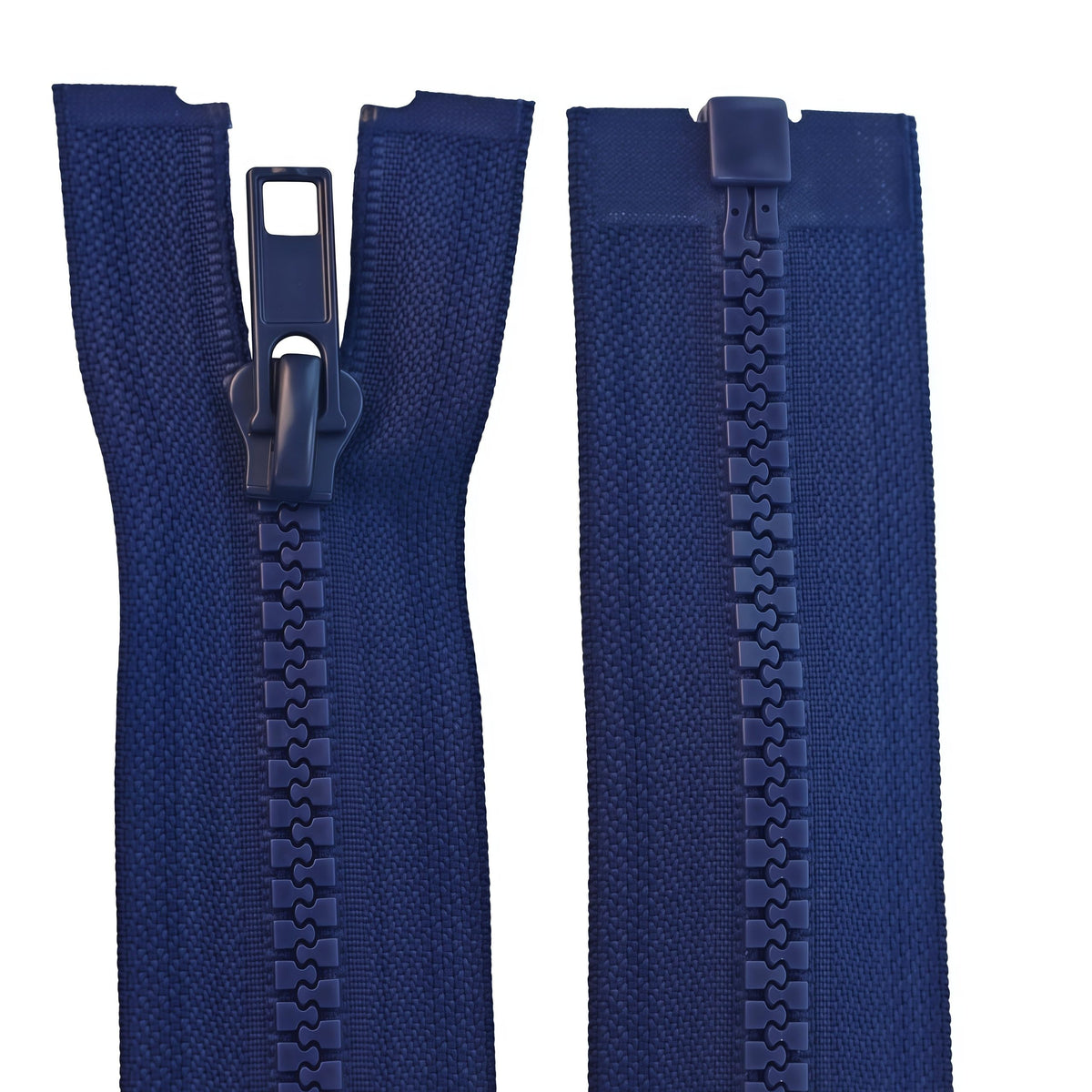 2PCS #5 30 Inch Plastic Separating Jacket Zippers for Men (Navy)
