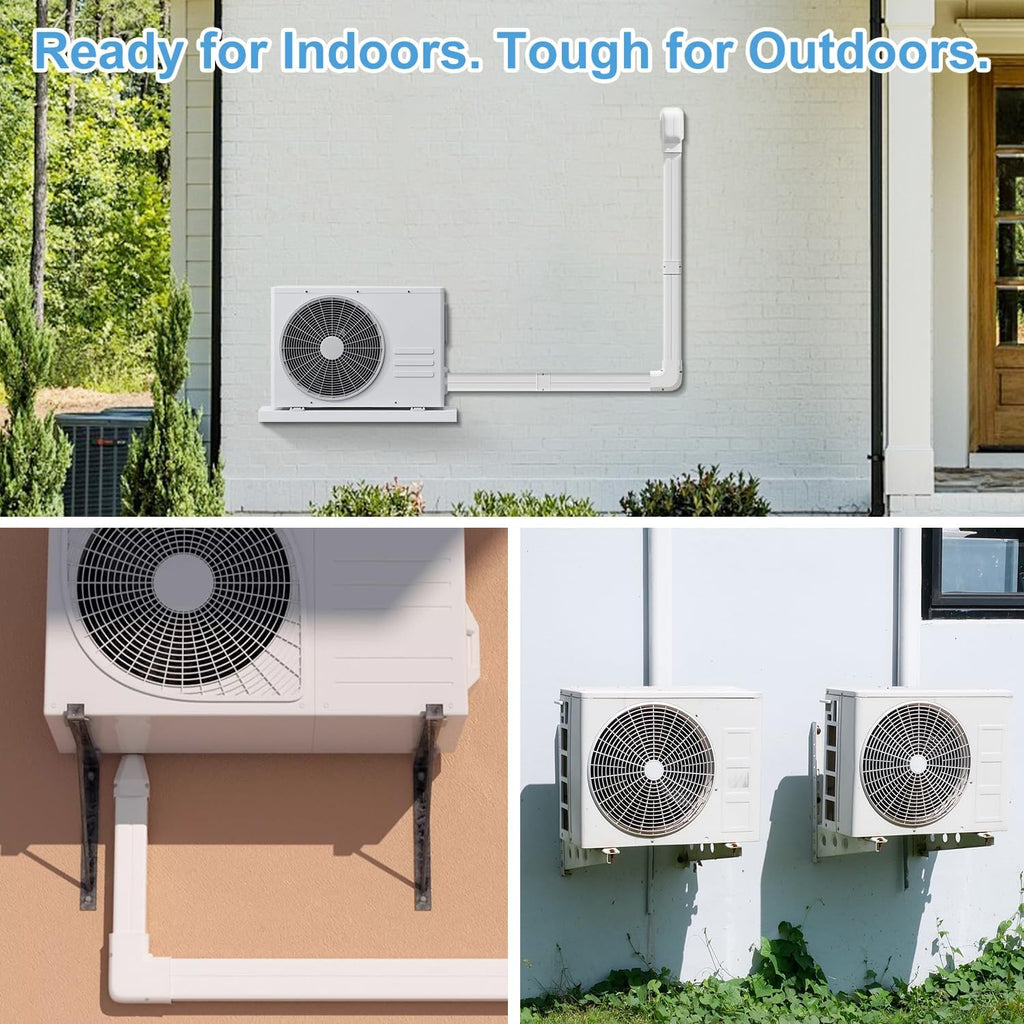 Mini Split Line Set Cover: 3 Inch 10Ft DIY Decorative Outdoor PVC Tubing Cover Kit for Mini Split, Air Conditioner