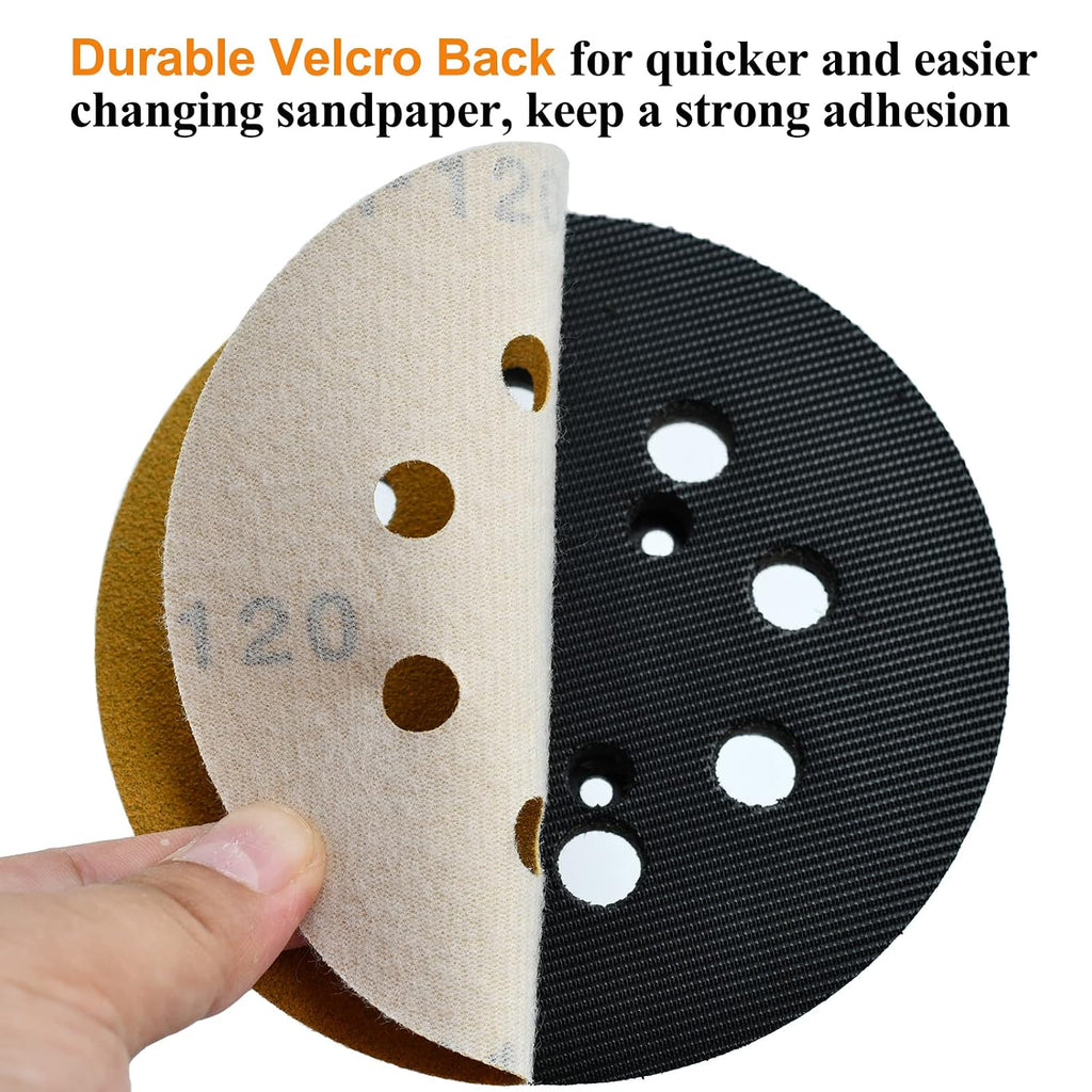 5-Inch 8-Hole Hook and Loop Sanding Discs 120-Grit, 100-Pack