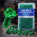 Tandefio 100 Pcs Green Ground Screws for Electrical Box, 10-32 x 3/8 Inch