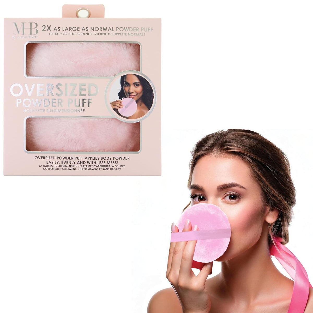 Oversized XL Velour Powder Puff - Ultra Soft Body & Face Makeup Applicator