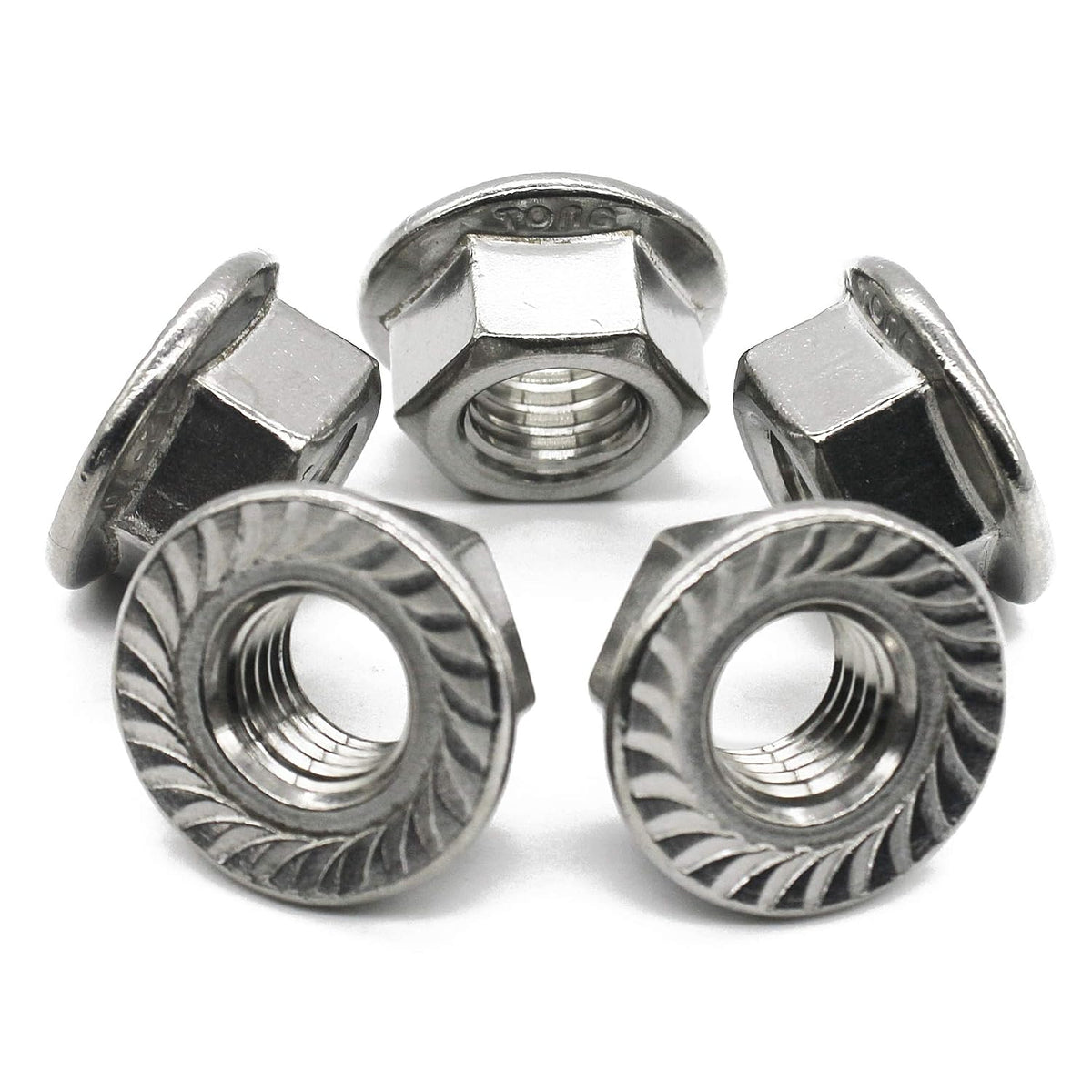 Fullerkreg 3/8-16 Stainless Steel Serrated Flange Lock Nuts