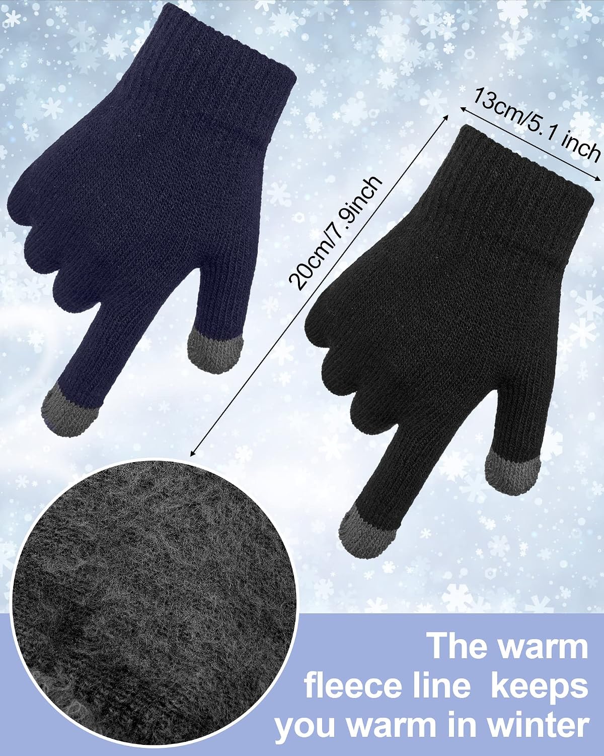 6 Pcs Kids Winter Hat Scarf Touchscreen Gloves | Toddler Knitted Cap Beanie, Neck Warmer, Mitten, for 5-14 Years Boys