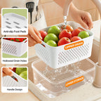 5-Pack Fruit Storage Containers for Fridge with Removable Colanders, 4 in 1 Produce Storage Containers with Lids