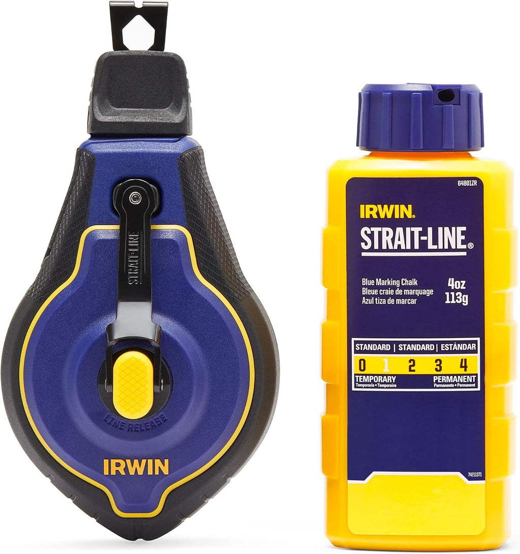 Tools STRAIT-LINE Chalk Line, Speedline Pro Reel, Blue, 100 ft. (IWHT48443BC)