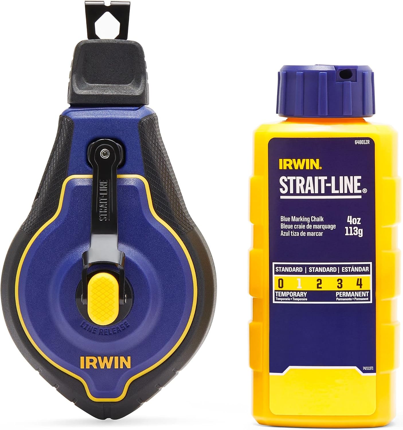 Tools STRAIT-LINE Chalk Line, Speedline Pro Reel, Blue, 100 ft. (IWHT48443BC)