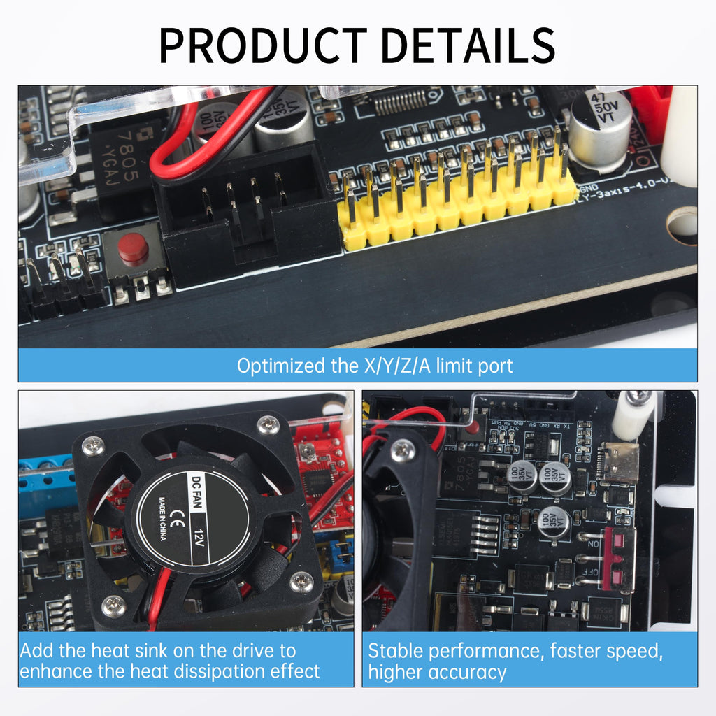 RATTMMOTOR 2-Axis 3-Axis GRBL Controller Board 36V DC Input