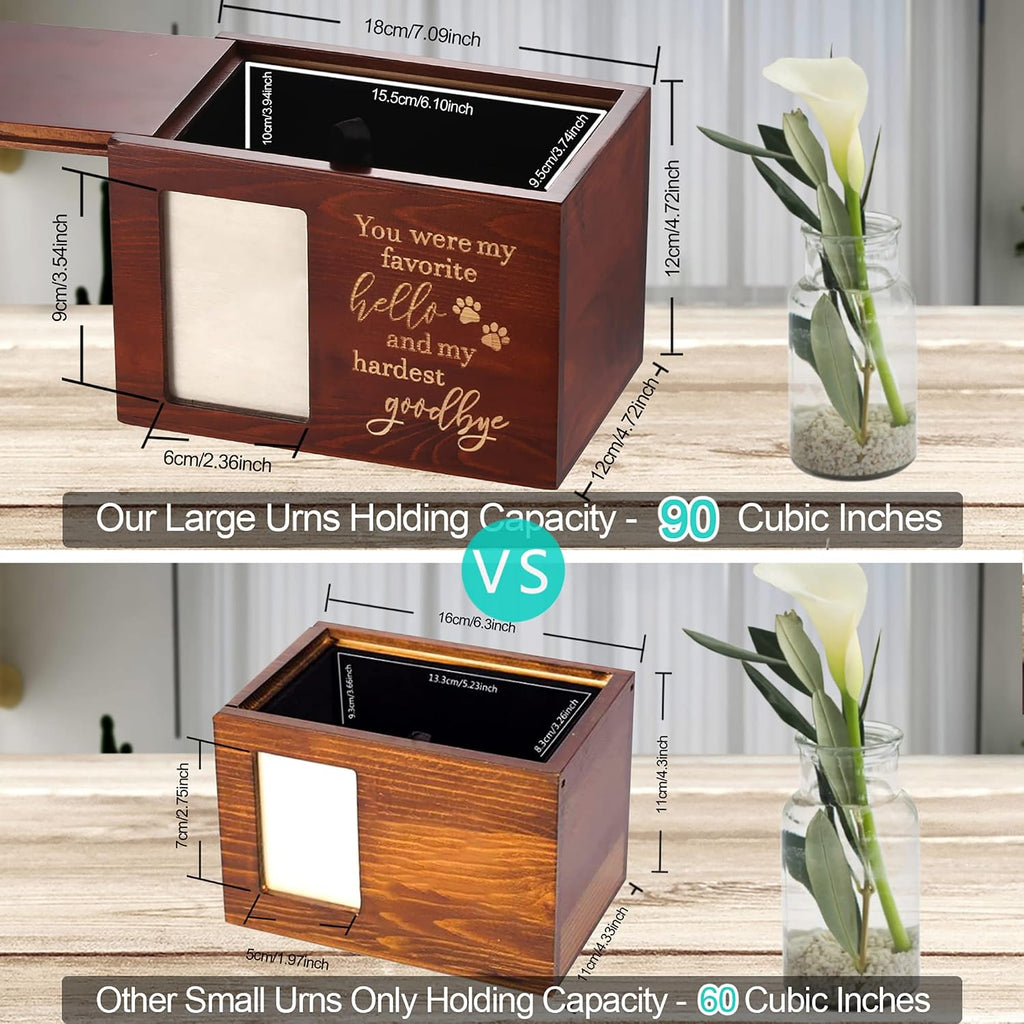 Pet Memorial Urns for Dogs or Cats Ashes with Photo Frame