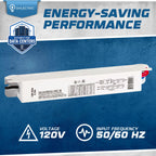 T5 Fluorescent Ballast, 14W, 120V, 1 Lamp, Rapid Start, 2 Pack